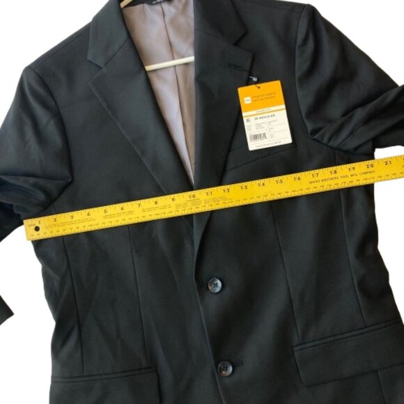 Haggar H26 Premium Stretch Suit Coat Tailored Fit 38R Black Shadow Check NWT - Picture 7 of 13
